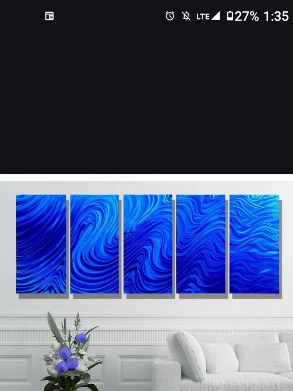 Blue Hypnotic Abstract Wall Art Set - Modern Home Wall Decor